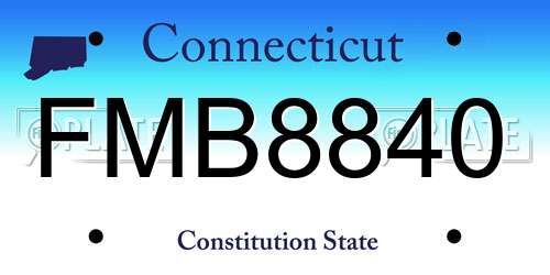 FMB8840 Connecticut License Plate