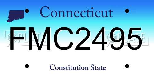 FMC2495 Connecticut License Plate