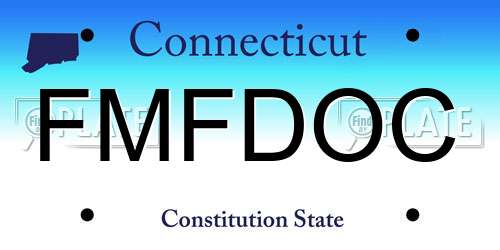FMFDOC Connecticut License Plate