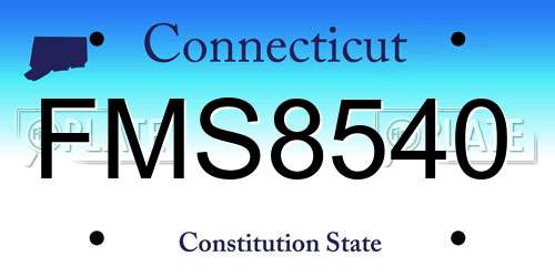 FMS8540 Connecticut License Plate