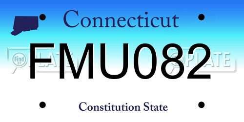 FMU082 Connecticut License Plate