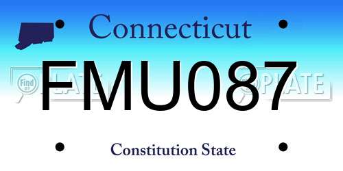 FMU087 Connecticut License Plate