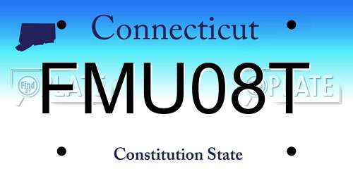 FMU08T Connecticut License Plate