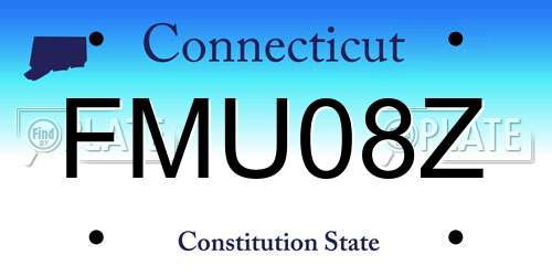 FMU08Z Connecticut License Plate
