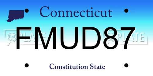 FMUD87 Connecticut License Plate