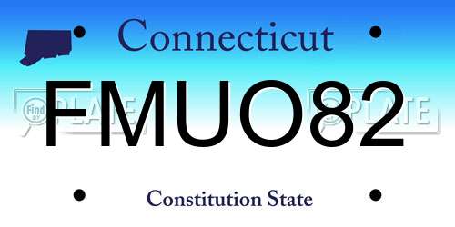 FMUO82 Connecticut License Plate