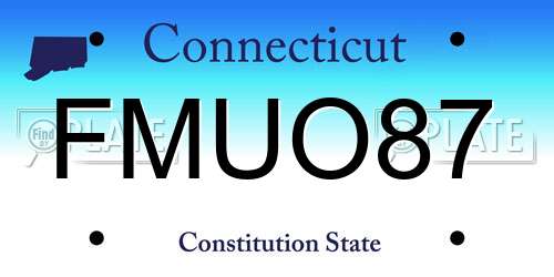 FMUO87 Connecticut License Plate