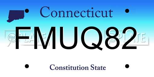 FMUQ82 Connecticut License Plate