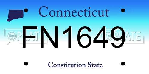 FN1649 Connecticut License Plate