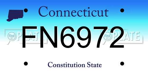 FN6972 Connecticut License Plate