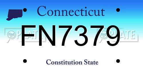 FN7379 Connecticut License Plate
