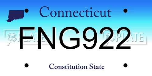 FNG922 Connecticut License Plate