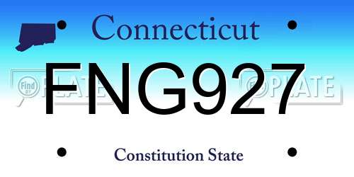 FNG927 Connecticut License Plate