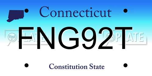 FNG92T Connecticut License Plate