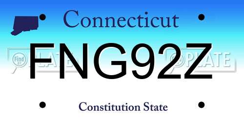 FNG92Z Connecticut License Plate