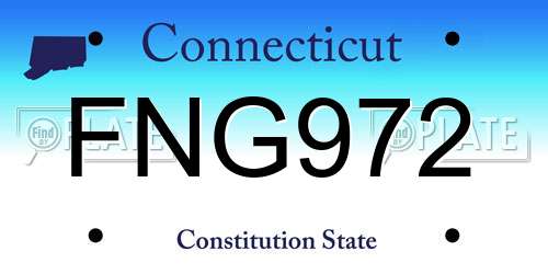 FNG972 Connecticut License Plate