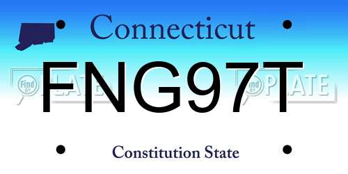 FNG97T Connecticut License Plate