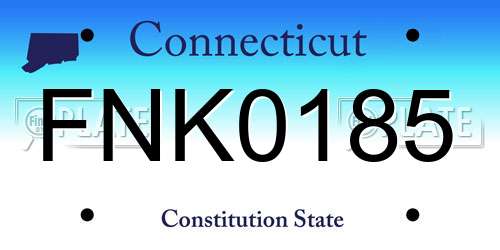 FNK0185 Connecticut License Plate