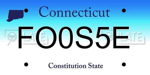 FO0S5E Connecticut License Plate