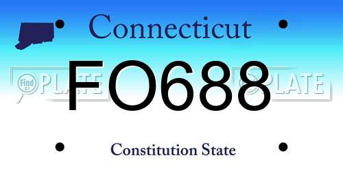 FO688 Connecticut License Plate