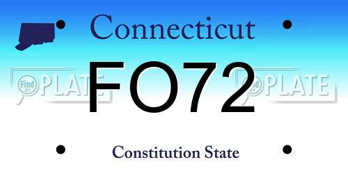 FO72 Connecticut License Plate