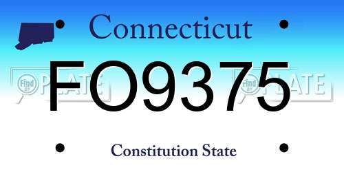 FO9375 Connecticut License Plate