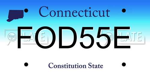 FOD55E Connecticut License Plate