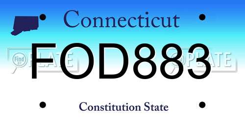 FOD883 Connecticut License Plate
