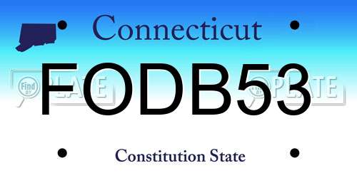 FODB53 Connecticut License Plate