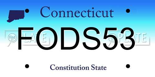 FODS53 Connecticut License Plate
