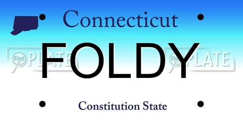 FOLDY Connecticut License Plate