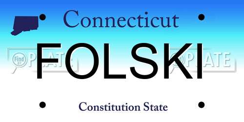 FOLSKI Connecticut License Plate