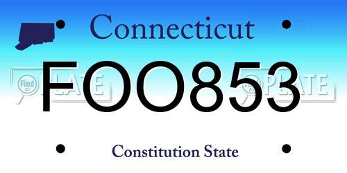 FOO853 Connecticut License Plate