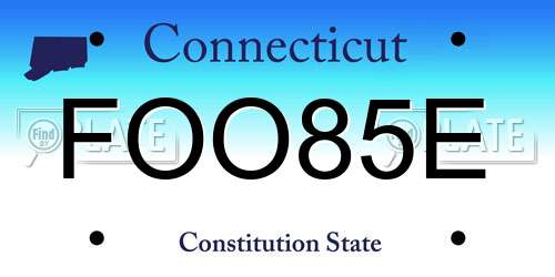 FOO85E Connecticut License Plate