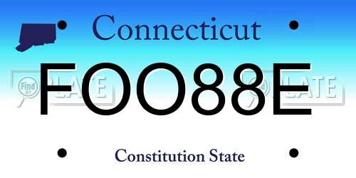 FOO88E Connecticut License Plate
