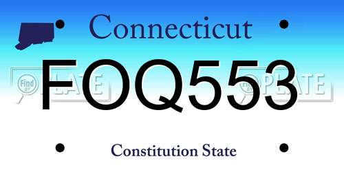 FOQ553 Connecticut License Plate