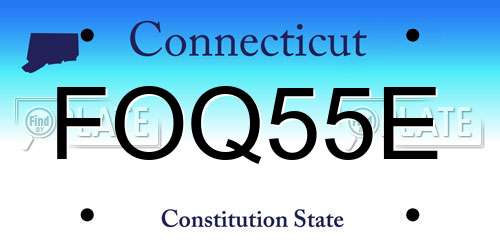 FOQ55E Connecticut License Plate