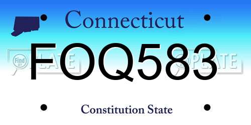 FOQ583 Connecticut License Plate