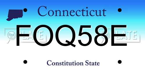 FOQ58E Connecticut License Plate