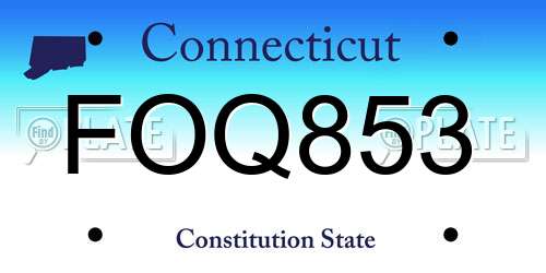 FOQ853 Connecticut License Plate