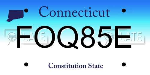 FOQ85E Connecticut License Plate