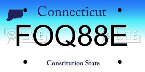 FOQ88E Connecticut License Plate