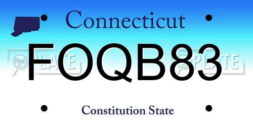 FOQB83 Connecticut License Plate