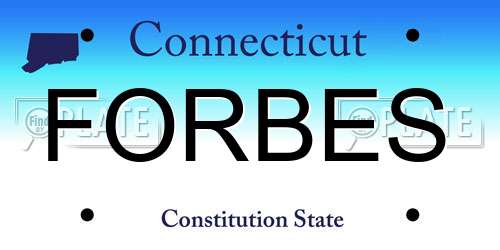 FORBES Connecticut License Plate