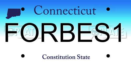 FORBES1 Connecticut License Plate