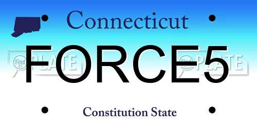 FORCE5 Connecticut License Plate