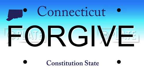 FORGIVE Connecticut License Plate