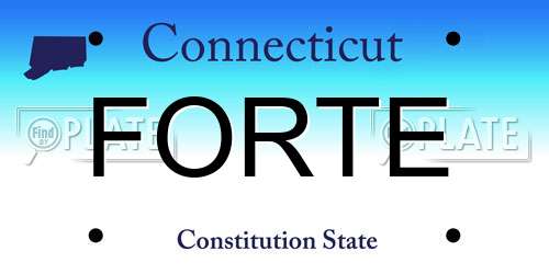 FORTE Connecticut License Plate