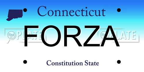 FORZA Connecticut License Plate