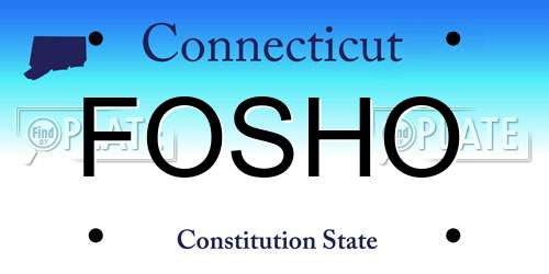 FOSHO Connecticut License Plate